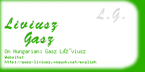 liviusz gasz business card